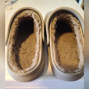 Cozy Tan Fleece-Lined Clogs